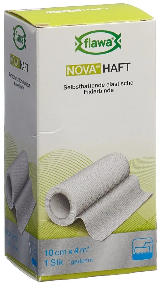 flawa NOVA HAFT kohäsive Gazebinde, 10cmx4m (1 Stk)