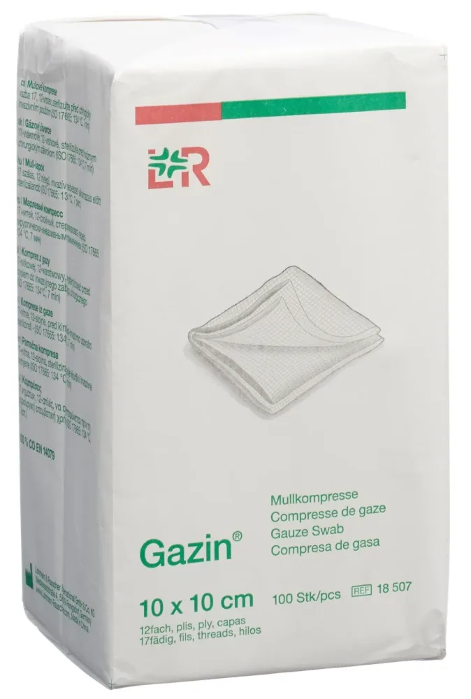 Gazin Mullkompressen 10x10cm, 12-fach, unsteril (100 Stk)