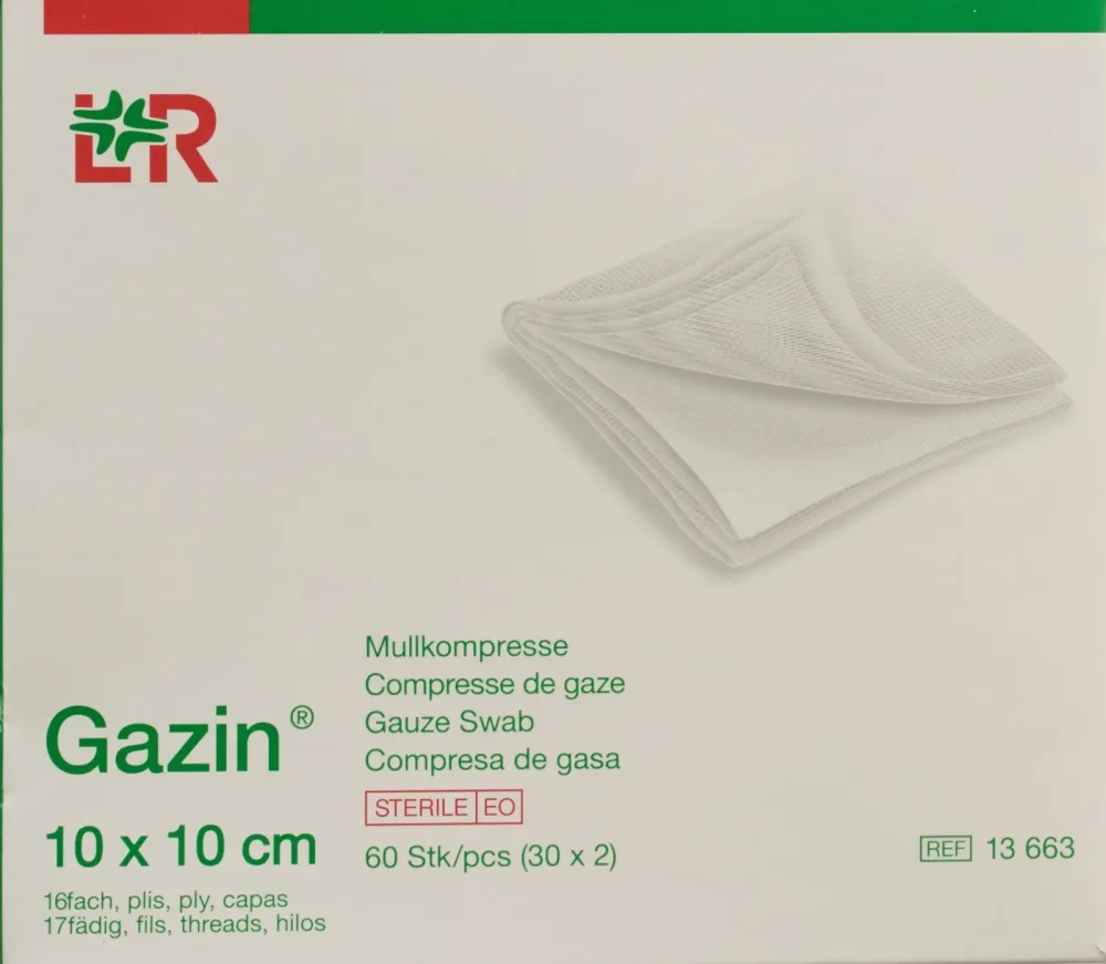 Gazin Mullkompressen 10x10cm, 16-fach, steril (100 Stk)