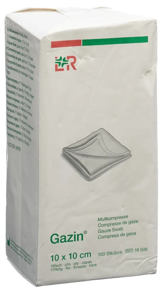Gazin Mullkompressen 10x10cm, 16-fach, unsteril (100 Stk)
