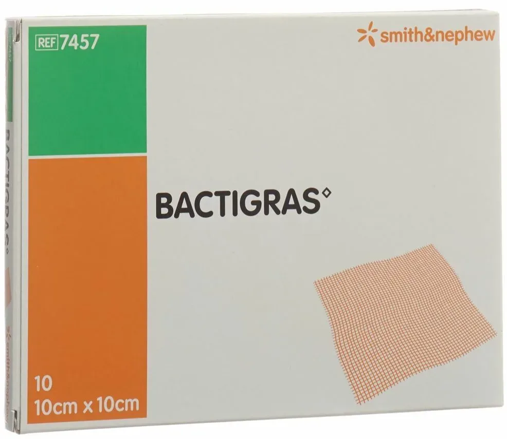 BACTIGRAS Gazeverband, 10cmx10cm (10 Stk)