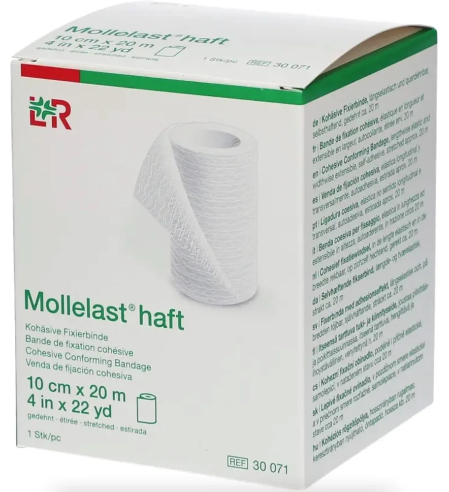 Mollelast haft Fixierbinde 10cmx20m weiss (1 Stk)