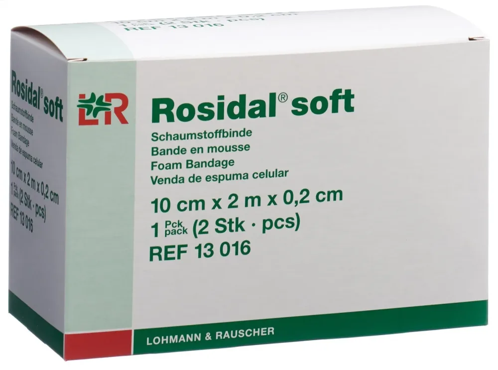Rosidal soft Schaumstoffbinde 2.0mx10cmx0.2cm (2 Stk)