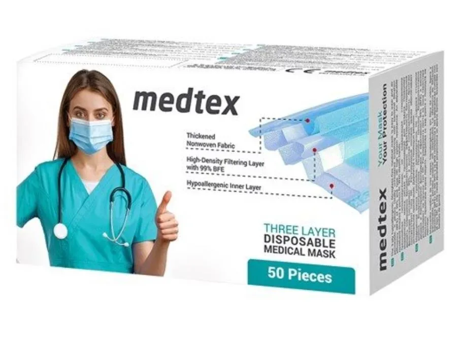 Medtex Med Einweg Maske Typ IIR EN14683 (50 Stk)