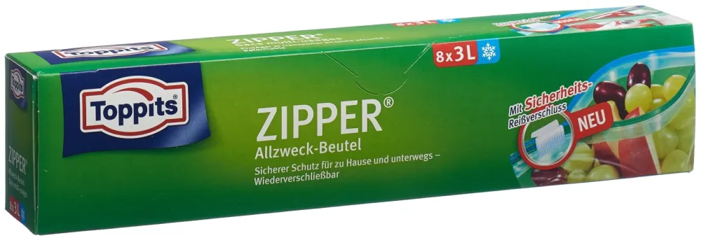 Toppits Zipper Allzweckbeutel 3 Liter (8 Stk)