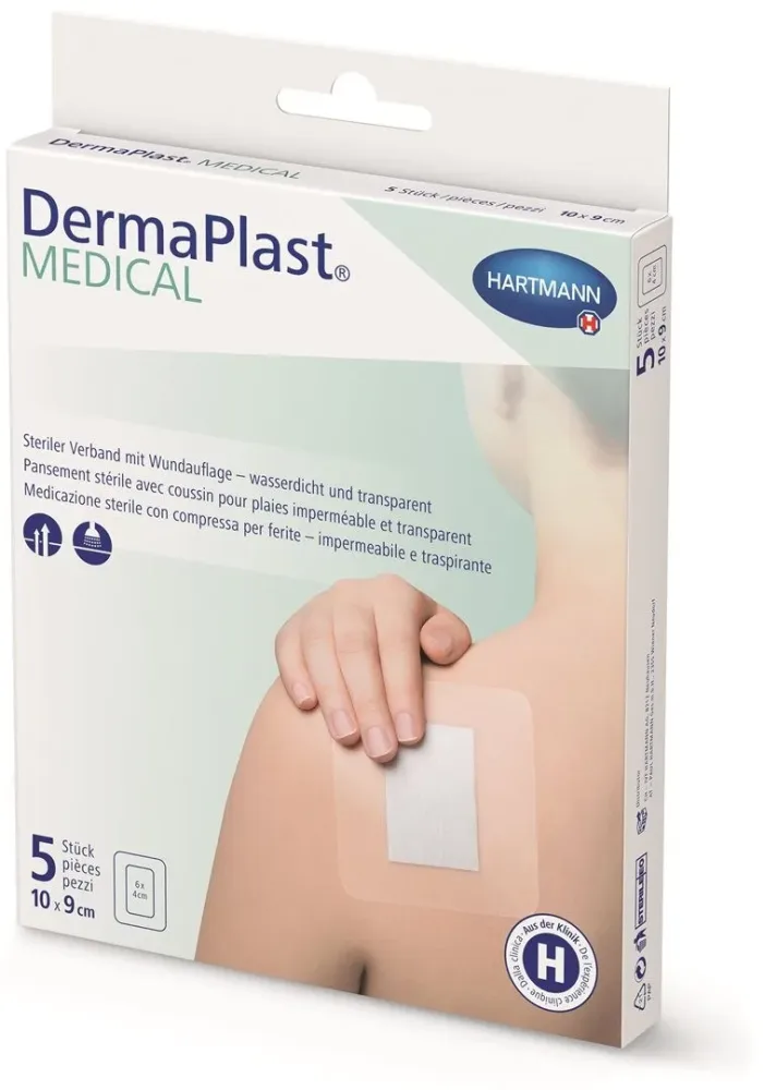 DermaPlast Medical Transparentverband, 10x9cm (5 Stk)