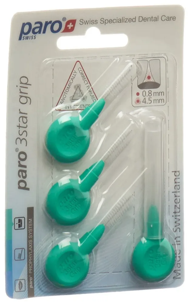paro 3STAR-GRIP 4.5mm medium grün zylindrisch (4 Stk)