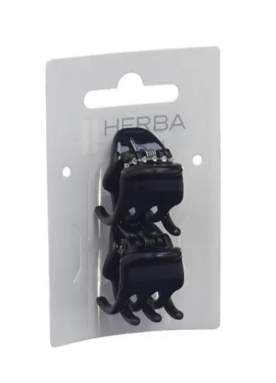 Herba.Ecofriendly Klammer, schwarz, 2.2 cm, 2 Stk.
