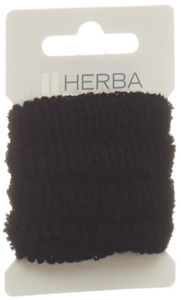 Herba Haarbinder frottee, schwarz, 4 Stk., &Oslash; 4 cm