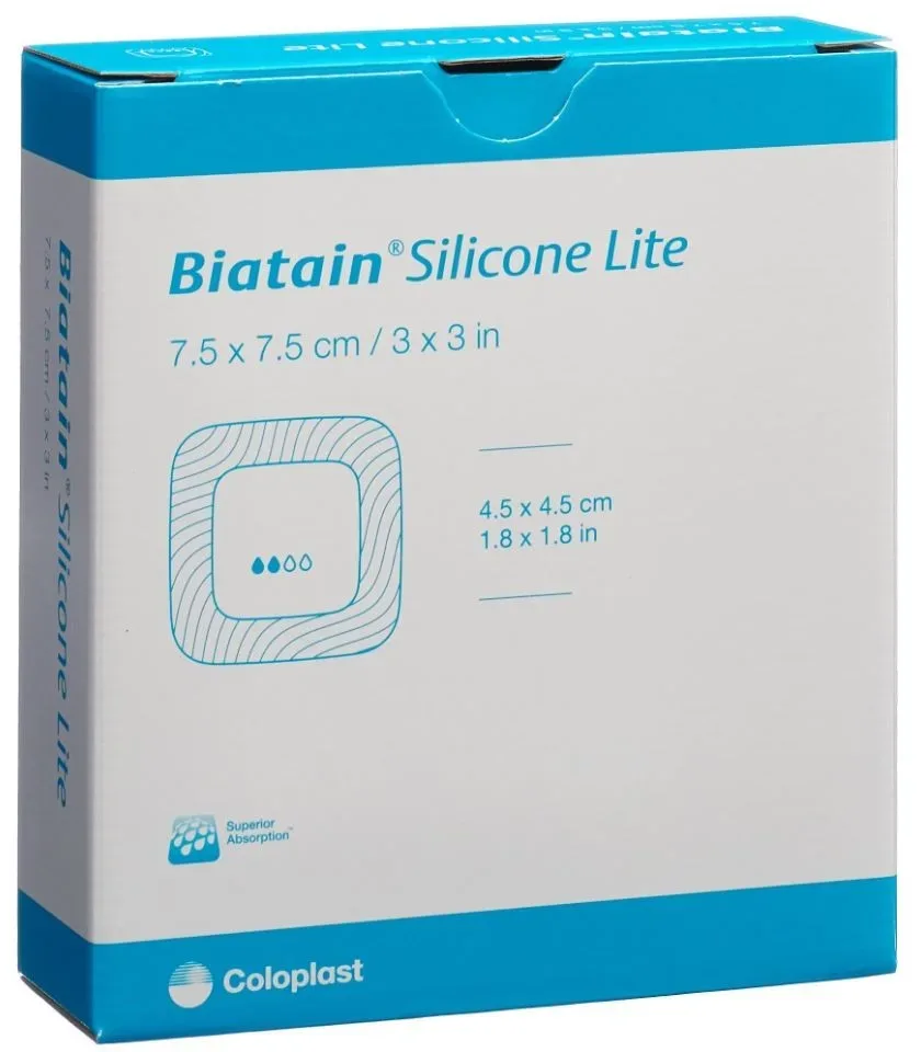Biatain Silicone Lite Schaumverband, 7.5x7.5cm (10 Stk)