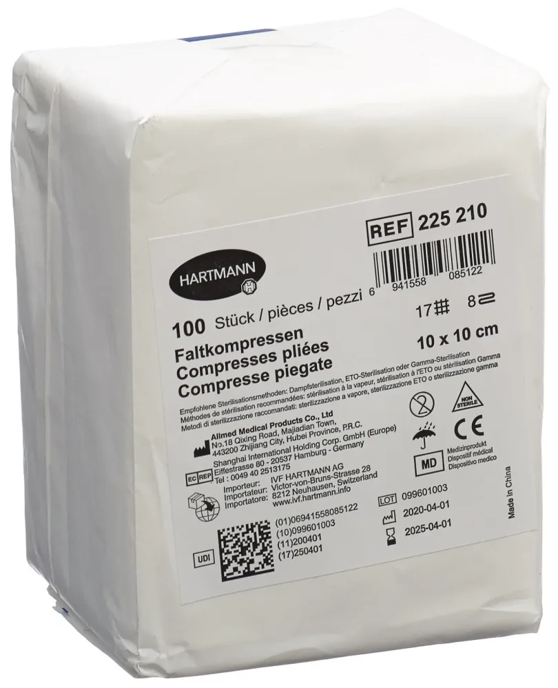 IVF Faltkompresse Typ17, 10x10cm, 8-fach (100 Stk)