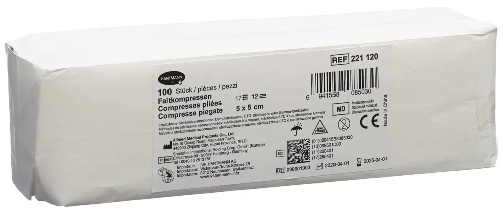 IVF Faltkompresse T17, 5x5cm, 12-fach (100 Stk)