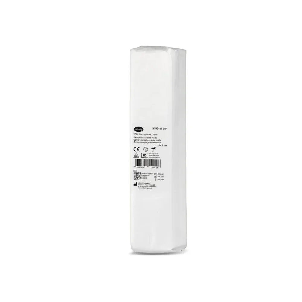 IVF Faltkompresse Watte T17, 5x5cm, 8-fach (100 Stk)