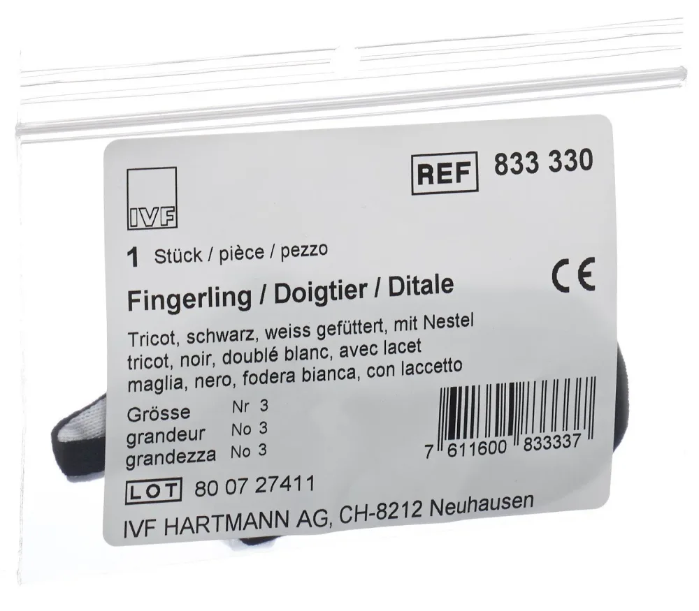 IVF Fingerling Tricot Grösse 3, schwarz (1 Stk)