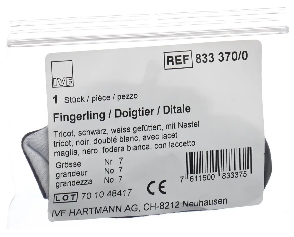 IVF Fingerling Tricot Grösse 7, schwarz (1 Stk)