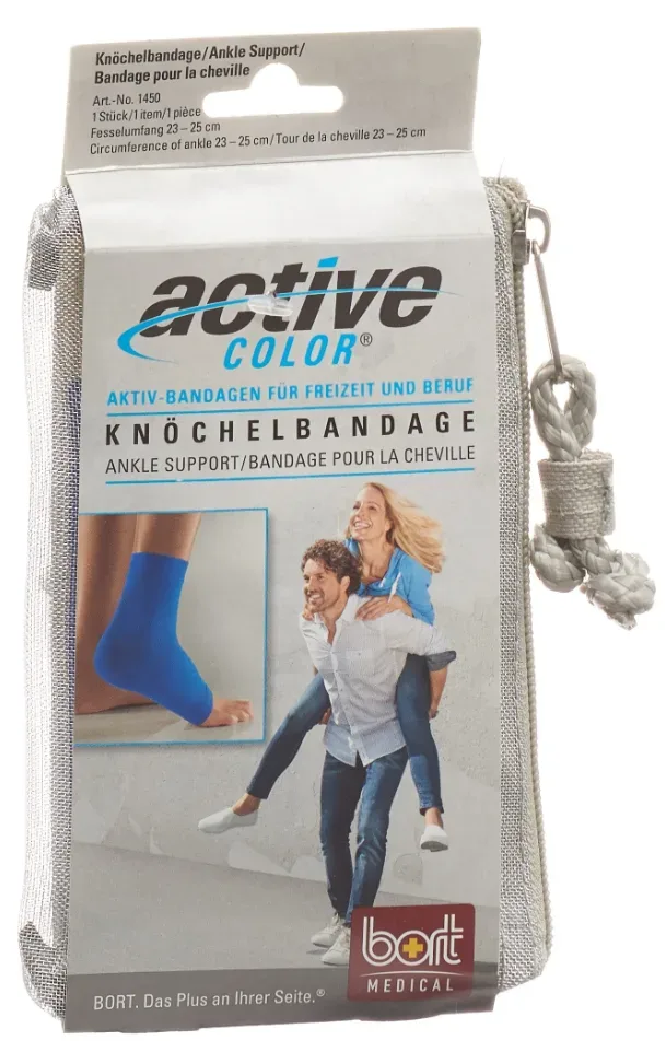 Bort ActiveColor Knöchelbandage M -23cm blau (1 Stk)