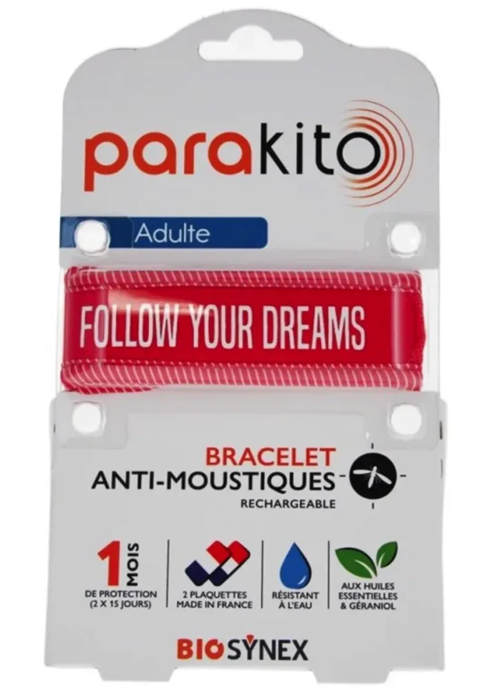 parakito Mückenarmband Erwachsene Good Vibes fuchsia (1 Stk)