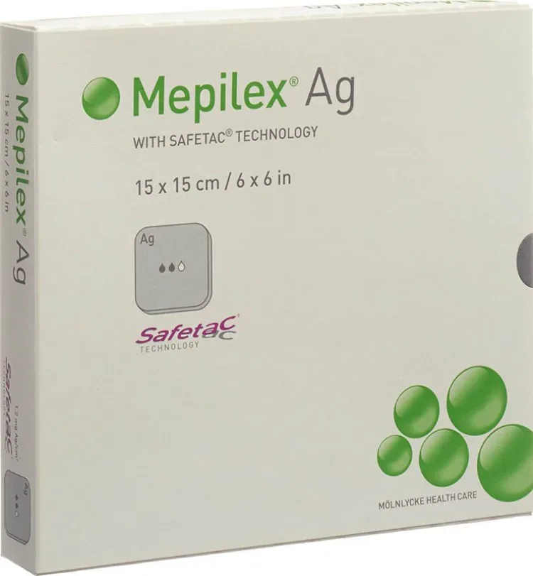 Mepilex Ag Schaumverband 15x15cm (5 Stk)
