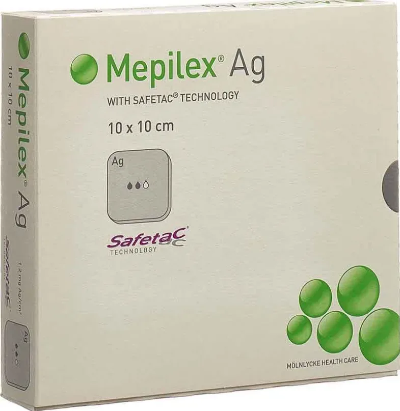Mepilex Ag Schaumverband 10x10cm (5 Stk)