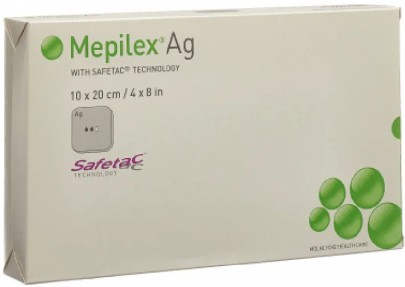 Mepilex Ag Schaumverband 10x20cm (5 Stk)
