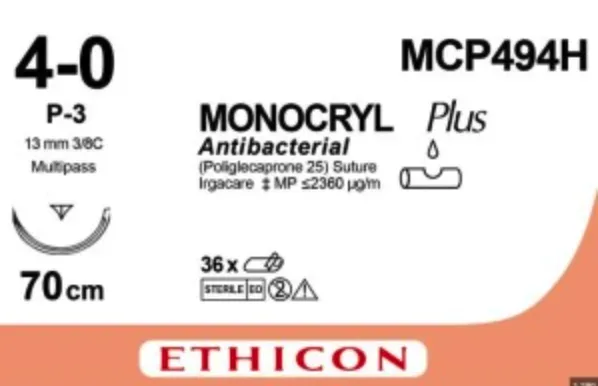 MONOCRYL Plus 70cm ungefärbt 4-0 P-3 (36 Stk)