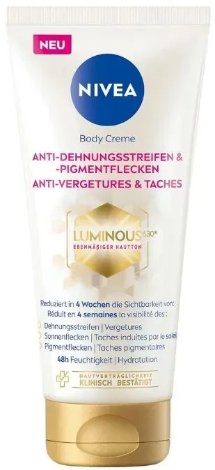 Nivea - Body Luminous Body Creme Anti-Dehnungsstreifen -Pigmentflecken, 200 ml