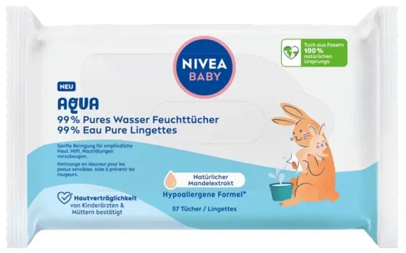 Nivea - Baby AQUA Feuchttücher, 57 Stück