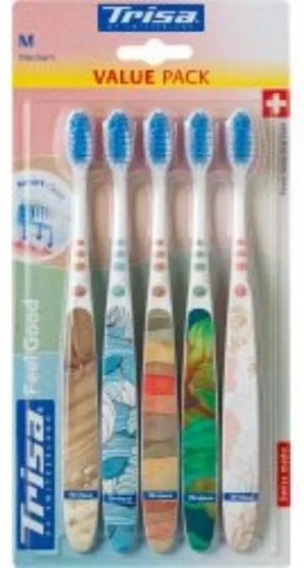 Trisa - Feelgood medium Zahnbürste 5er Pack, 5 Stücke