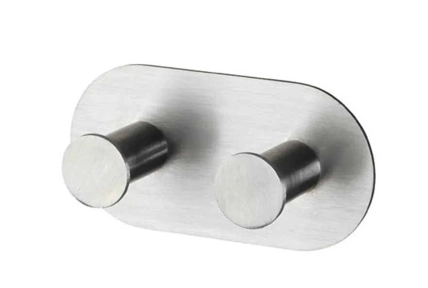 WENKO Edelstahl Wandhaken Cona Duo matt, 10x3x5cm (1 Stk)