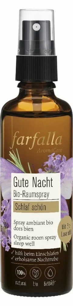 farfalla schlaf schön, Lavendel, Gute Nacht Bio-Raumspray, 75ml