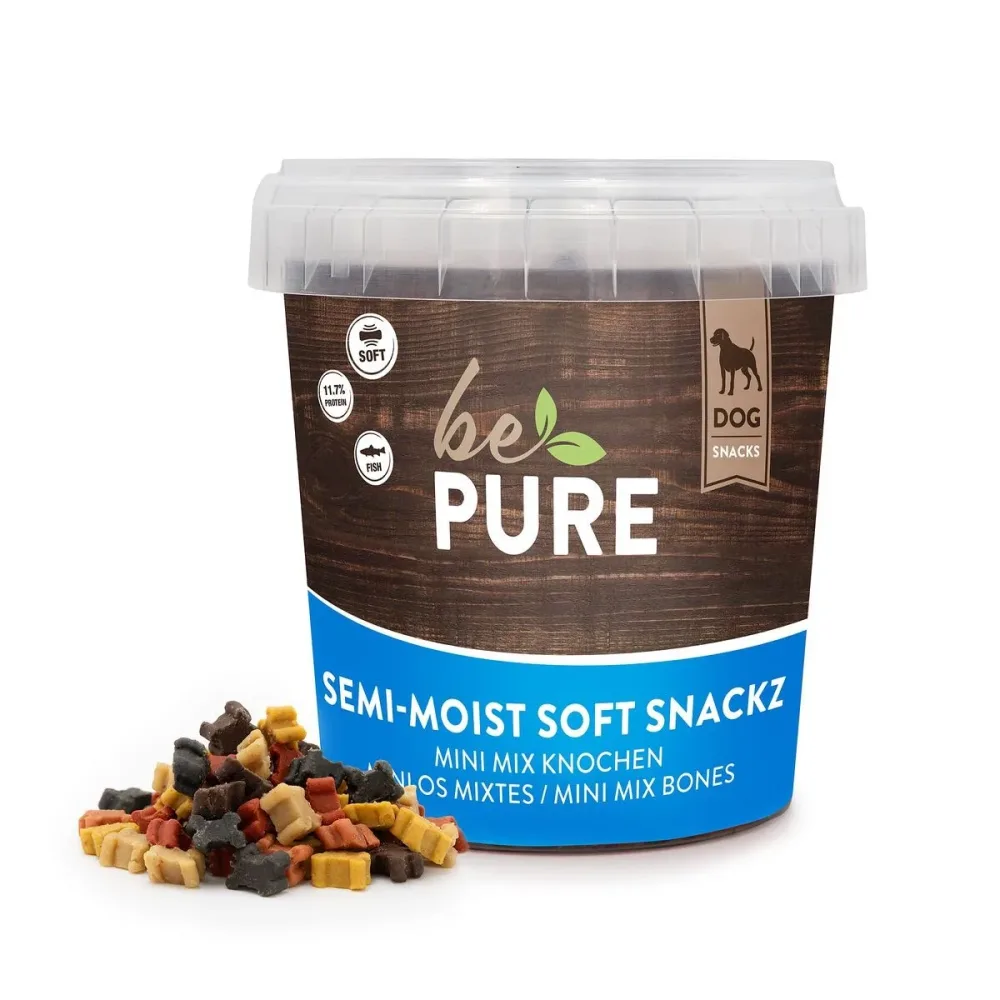 bePure Semi-Moist Soft Snackz Mini Mix Knochen (500g)