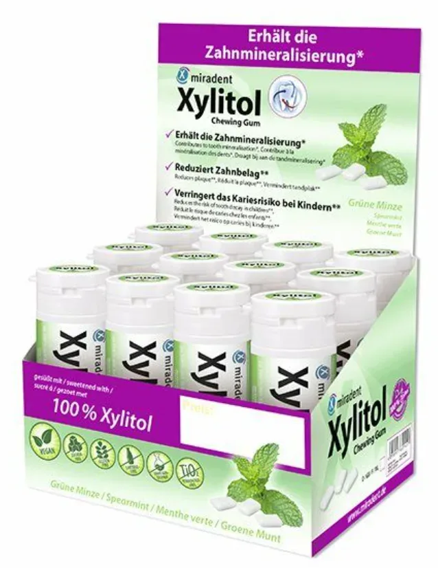 miradent Xylitol Kaugummi Spearmint (12x30 Stk)