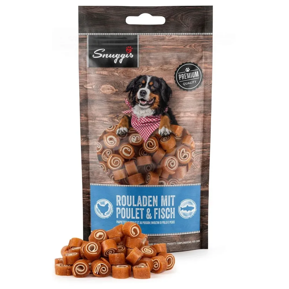 Snuggis Rouladen mit Poulet und Fisch für Hunde (100g)