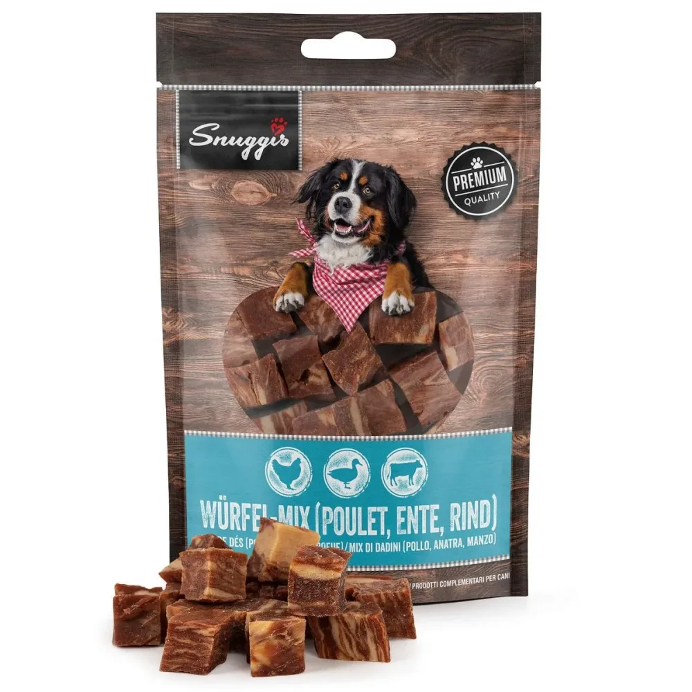 Snuggis Würfel-Mix, Poulet, Ente, Rind für Hunde (100g)