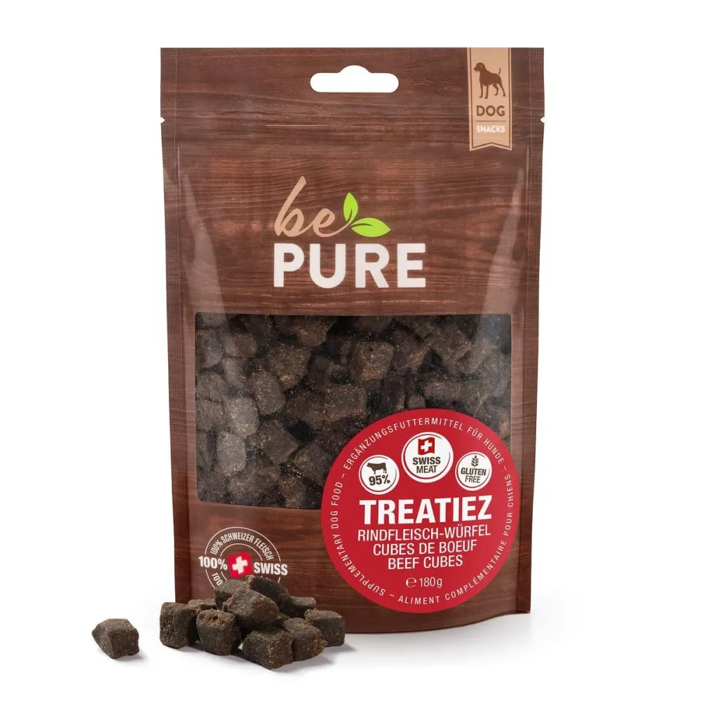 bePure Treatiez Rindfleisch-Würfel für Hunde (180g)