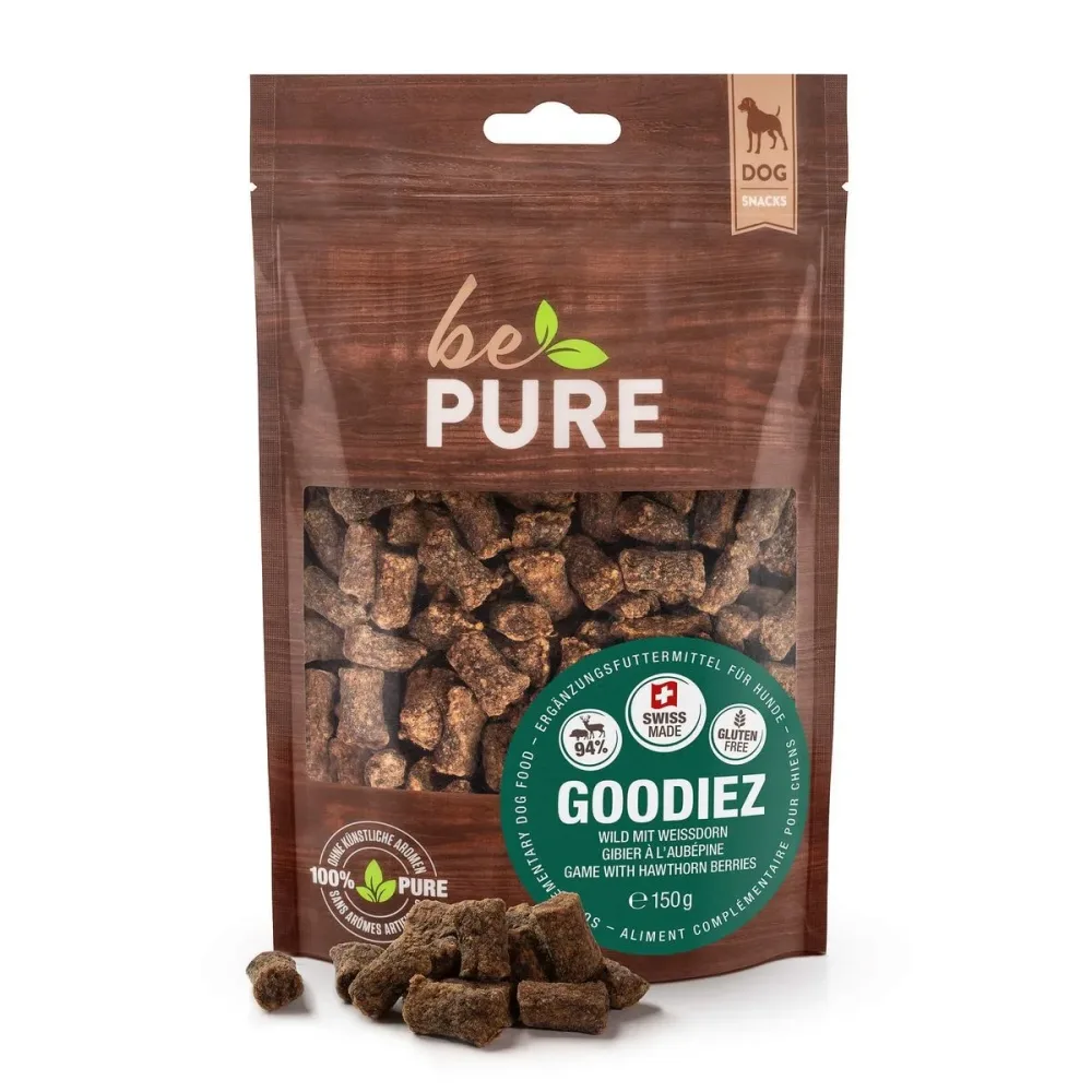 bePure Goodiez mit Wild und Weissdorn für Hunde (150g)