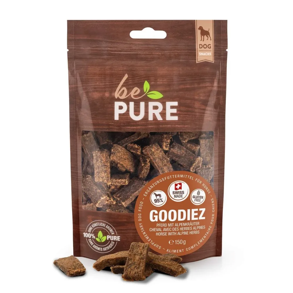 bePure Goodiez Pferd mit Alpenkräuter für Hunde (150g)