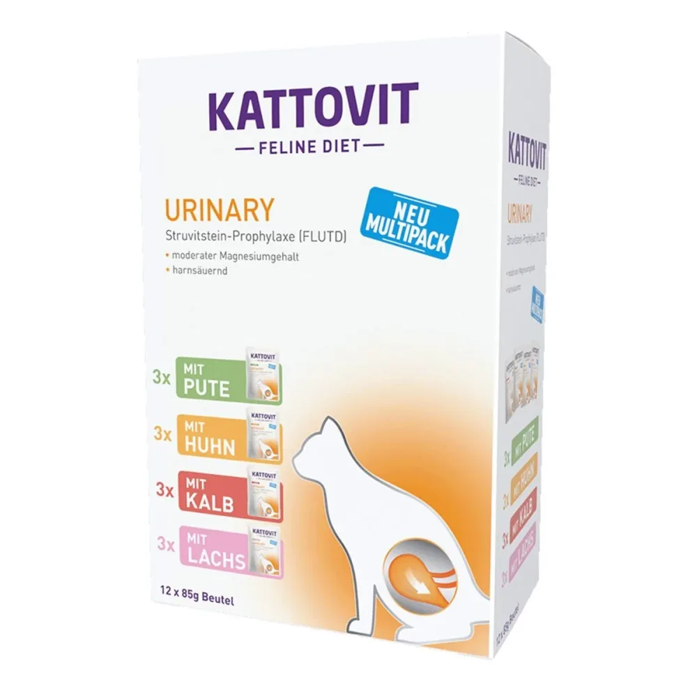 KATTOVIT Feline Diet Nassfutter Katze Urinary Multipack in Sauce 12x85 g