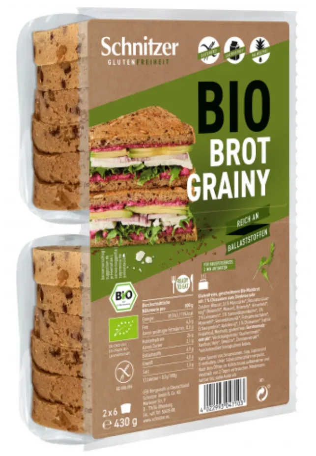 Schnitzer Bio Bread'n Toast Grainy Beutel (430g)