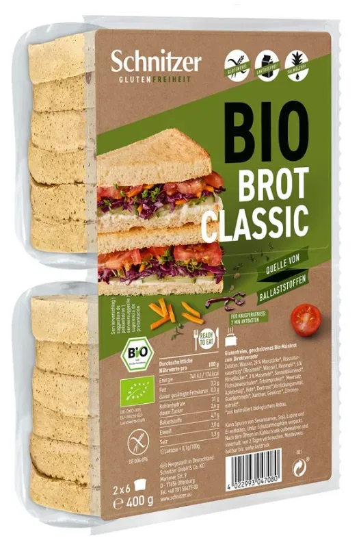 Schnitzer Toastbrot Classic Bio hell Beutel (400g)
