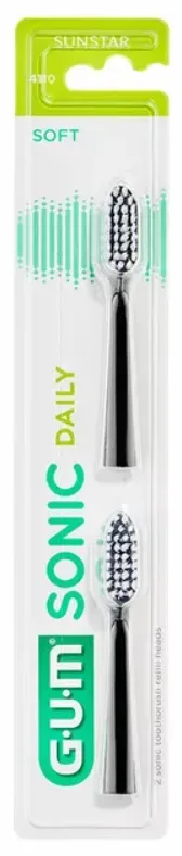 SUNSTAR GUM Sonic Daily Ersatzköpfe schwarz (2 Stk)