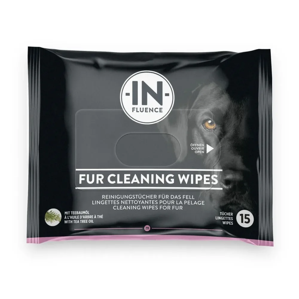 IN-FLUENCE Fur Cleaning Wipes mit Teebaumöl für Hunde (1x15 Stk)