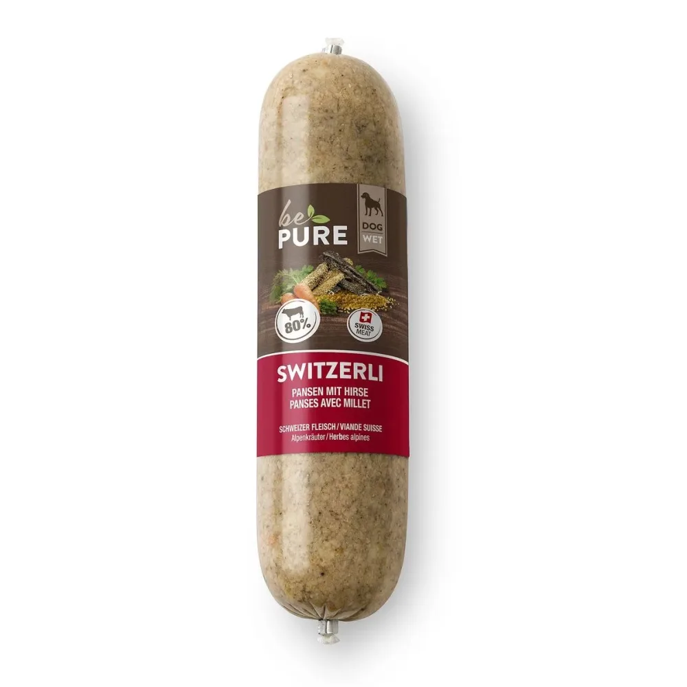 bePure Switzerli mit Pansen und Hirse für Hunde (200g)