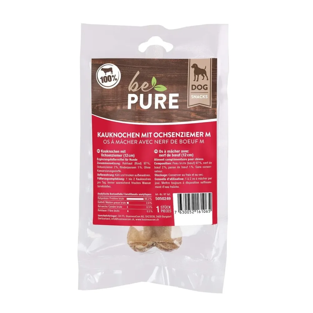 bePure Kauknochen Ochsenziemer für Hunde, 17cm (1 Stk)