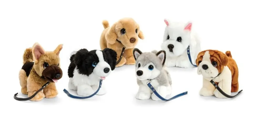 Keel Toys - Hund an Leine, Zufallsauswahl, 30cm, Multicolor