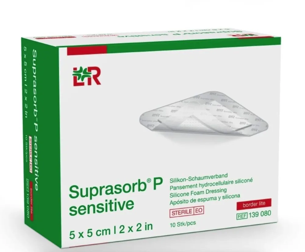 Suprasorb P sensitive border lite 5x5cm (10 Stk)