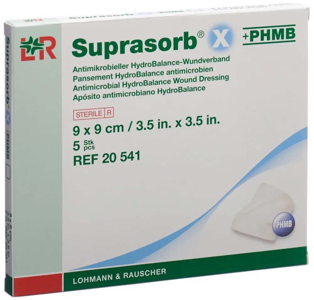 Suprasorb X+PHMB HydroBal-Wundverband 9x9cm (5 Stk)