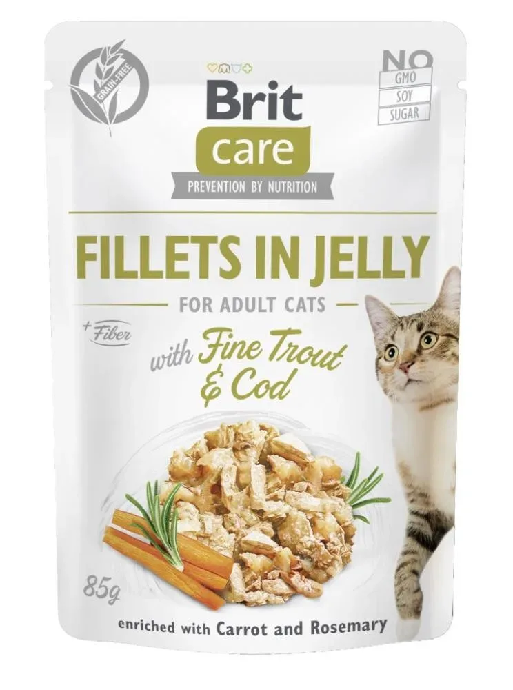 Brit Care Fel Adult in Jelly Fine Forelle + Kabeljau (24x85g)