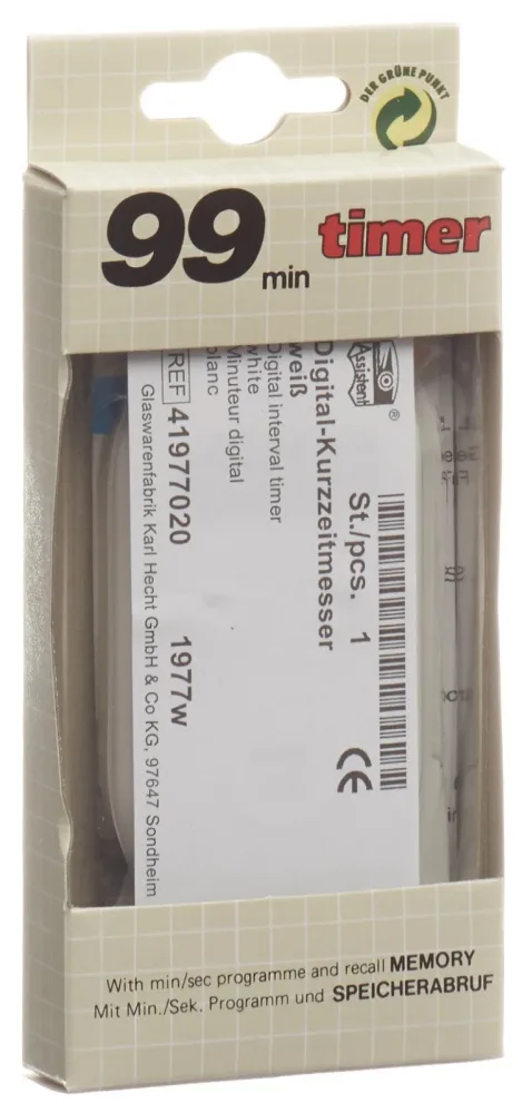 ASSISTENT Quarz Digital Kurzzeitmesser weiss (1 Stk)