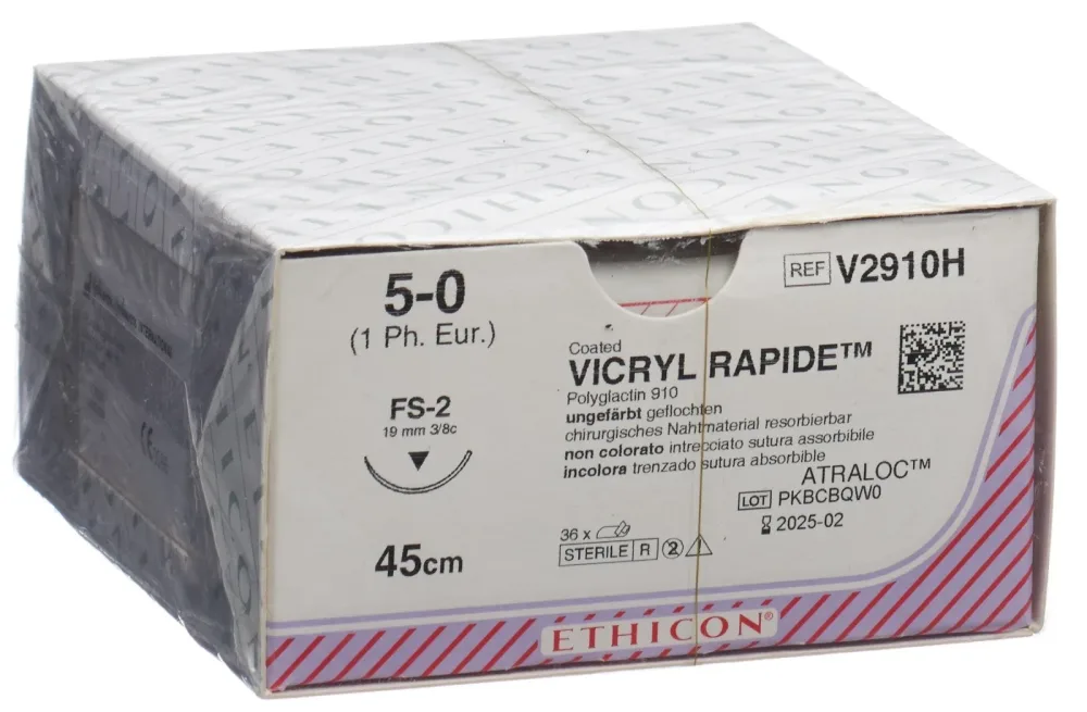 VICRYL RAPIDE 45cm ungefärbt 5-0 FS-2 (36 Stk)